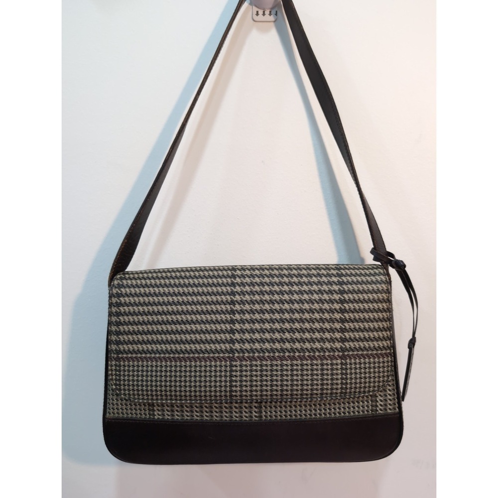 Vtg. Lauren Ralph Lauren Leather Plaid Preppy Handbag Old Money Classic